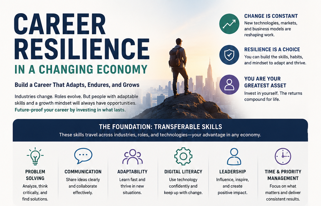 A graphic showing the importance of career resilience.